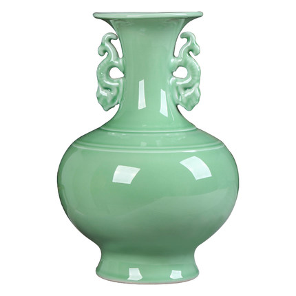 Jahrriesnge porcelain of celadon binaural vase cna0066 