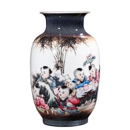 Jahrriesnge porcelain of children play vase cna0070 