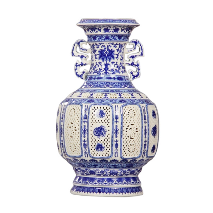 Jahrriesnge porcelain of white blue vase cna0220 