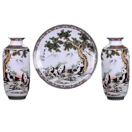 Jahrriesnge porcelain of vase set three pieces cna0568 