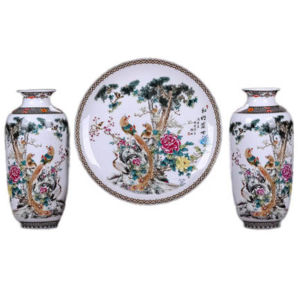 Jahrriesnge porcelain of vase set three pieces cna0569 