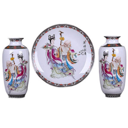 Jahrriesnge porcelain of vase set three pieces cna0573 