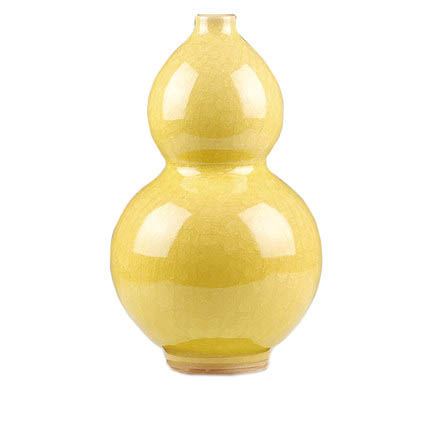 Jahrriesnge porcelain of yellow ice cube cracked gourd vase cna0731 