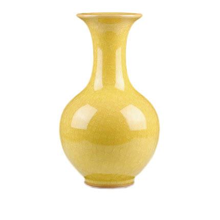 Jahrriesnge porcelain of yellow ice cube cracked gourd vase cna0732 