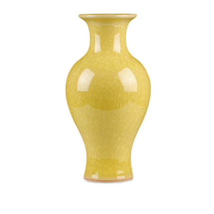 Jahrriesnge porcelain of yellow ice cube cracked gourd vase cna0733 