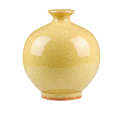 Jahrriesnge porcelain of yellow ice cube cracked gourd vase cna0735 