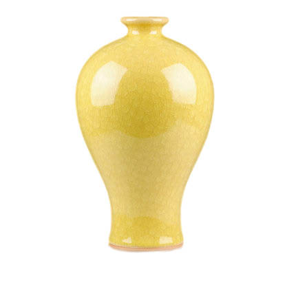 Jahrriesnge porcelain of yellow ice cube cracked gourd vase cna0736 