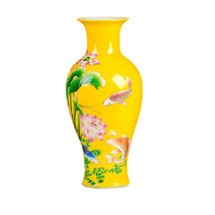 Jahrriesnge porcelain of yellow vase cna0810 