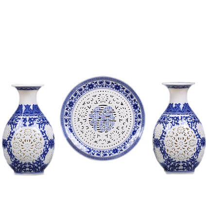 Jahrriesnge porcelain of hollow  vase set 3 pcs cna0906 