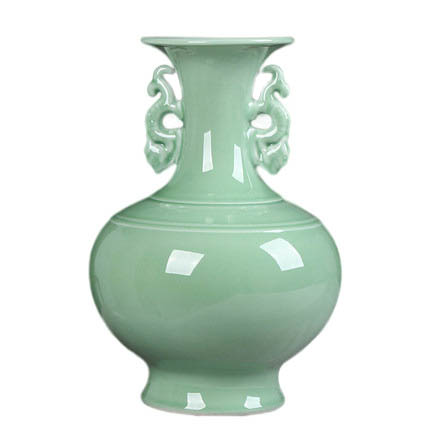 Jahrriesnge porcelain of green binaural vase cna0913 