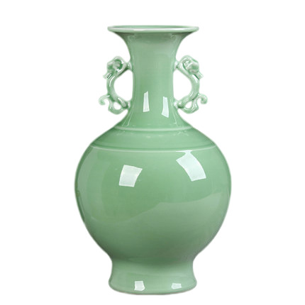 Jahrriesnge porcelain of green binaural vase cna0914 