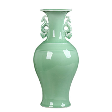 Jahrriesnge porcelain of green binaural vase cna0916 