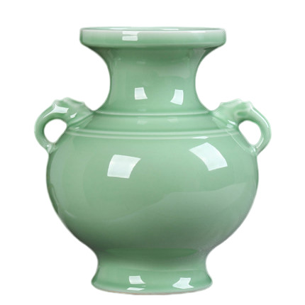 Jahrriesnge porcelain of green binaural vase cna0917 