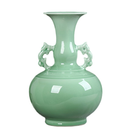 Jahrriesnge porcelain of green binaural vase cna0919 