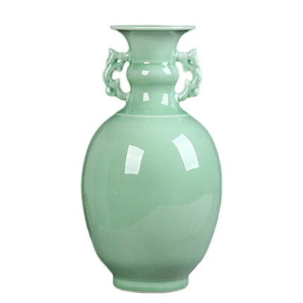 Jahrriesnge porcelain of green binaural vase cna0920 