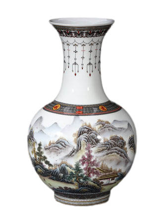 Jahrriesnge porcelain of landscape vase cna0923 