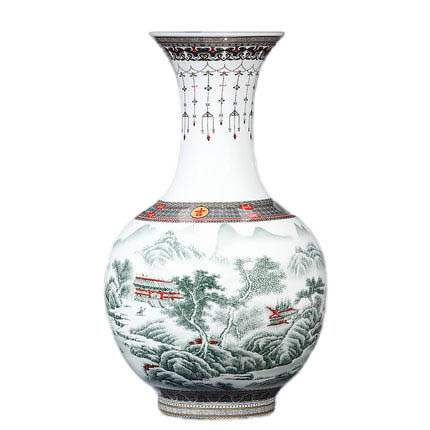 Jahrriesnge porcelain of landscape vase cna0925 