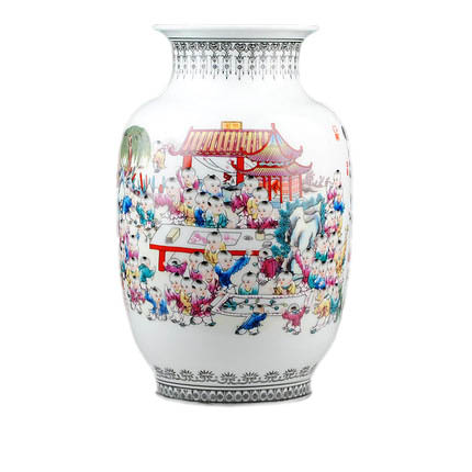 Jahrriesnge porcelain of one hundred children vase cna0998 