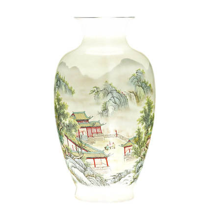 Jahrriesnge porcelain of colorful landscape vase cna1002 