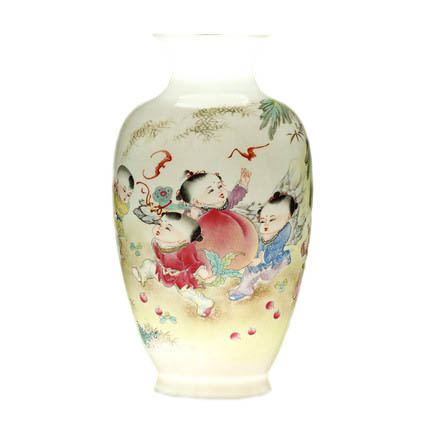 Jahrriesnge porcelain of colorful landscape vase cna1003 