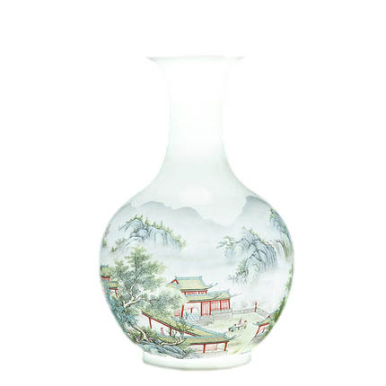 Jahrriesnge porcelain of colorful landscape vase cna1006 