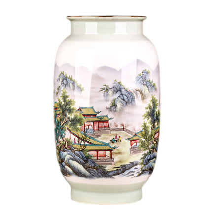 Jahrriesnge porcelain of colorful landscape vase cna1008 