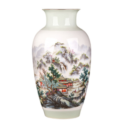 Jahrriesnge porcelain of colorful landscape vase cna1009 