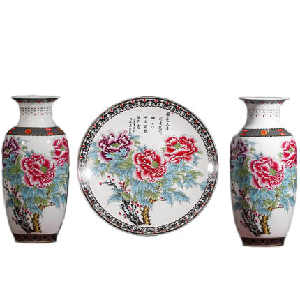 Jahrriesnge porcelain of peony vase set 3pcs cna1047 