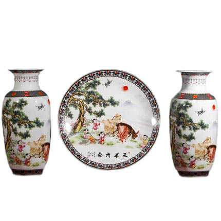 Jahrriesnge porcelain of sheep vase set 3pcs cna1048 