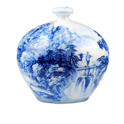 Jahrriesnge porcelain of landscape painting vase cna1089 