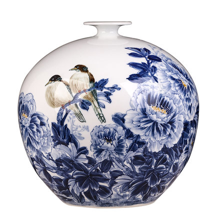 Jahrriesnge porcelain of flowers and birds vase cna1108 