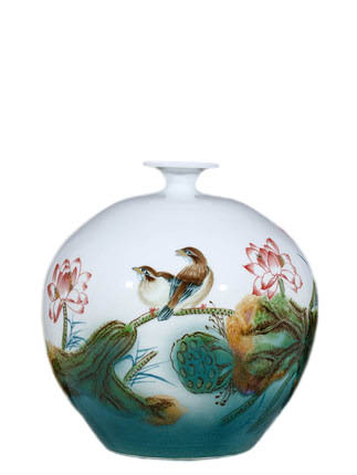 Jahrriesnge porcelain of flowers and birds vase cna1111 