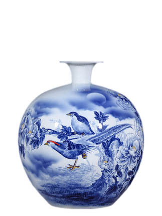 Jahrriesnge porcelain of flowers and birds vase cna1113 