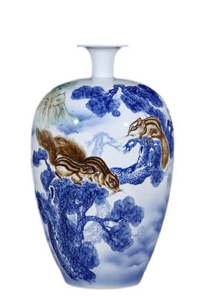 Jahrriesnge porcelain of flowers and birds vase cna1116 