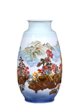 Jahrriesnge porcelain of flowers and birds vase cna1118 