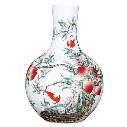 Jahrriesnge porcelain of nine peach illustration vase cna1124 