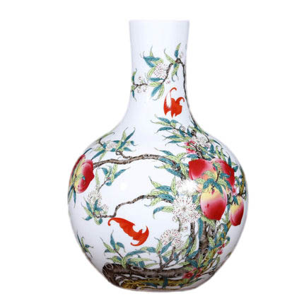 Jahrriesnge porcelain of nine peach illustration vase cna1125 