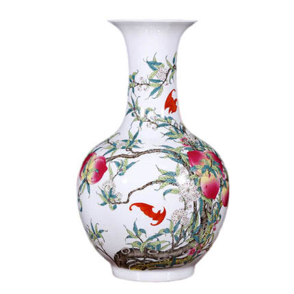 Jahrriesnge porcelain of nine peach illustration vase cna1128 