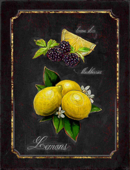 Jahrriesnge Still Life of mulberries-lemon-lpf00445 