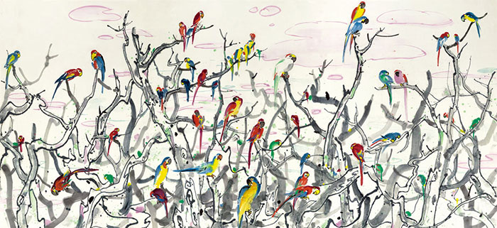 JAHRRIESNGE Landscape of birds lpf08985 