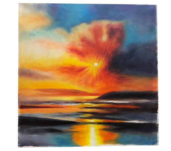 Jahrriesnge Oil Painting of sunset-lpg0047 