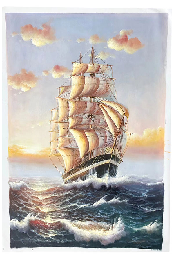 JAHRRIESNGE Oil Painting of sailboat-lpg0176 