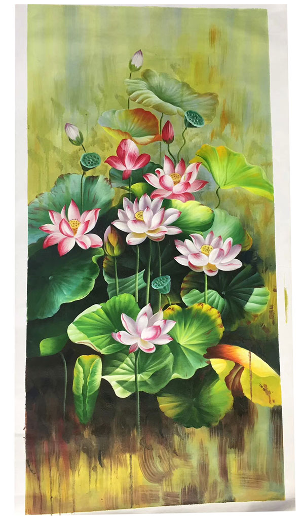 Jahrriesnge Oil Painting of lotus-lpg0373 