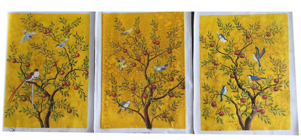 Jahrriesnge Oil Painting of birds-in-golden-tree-lpg0385 