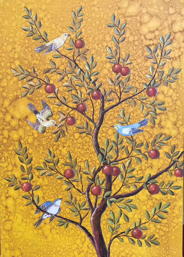 Jahrriesnge Oil Painting of birds-in-the-tree-lpg0388 