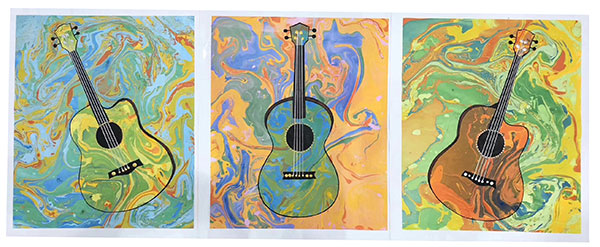 JAHRRIESNGE Oil Painting of guitar-lpg0418 