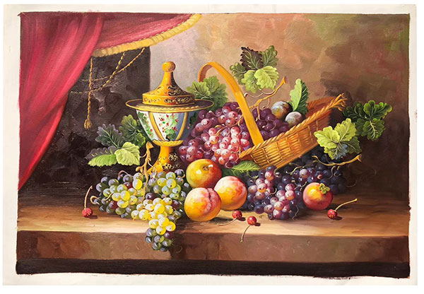 Jahrriesnge Still Life of vase-fruits-lpg0878 