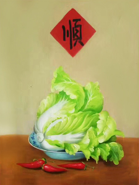 Jahrriesnge Still Life of cabbage-chili-lpg0890 