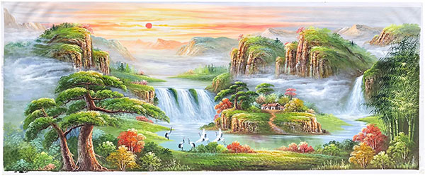 JAHRRIESNGE Landscape of sunrise-waterfall-lpg1364 