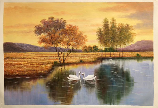 Jahrriesnge Landscape of swans lpg2473 